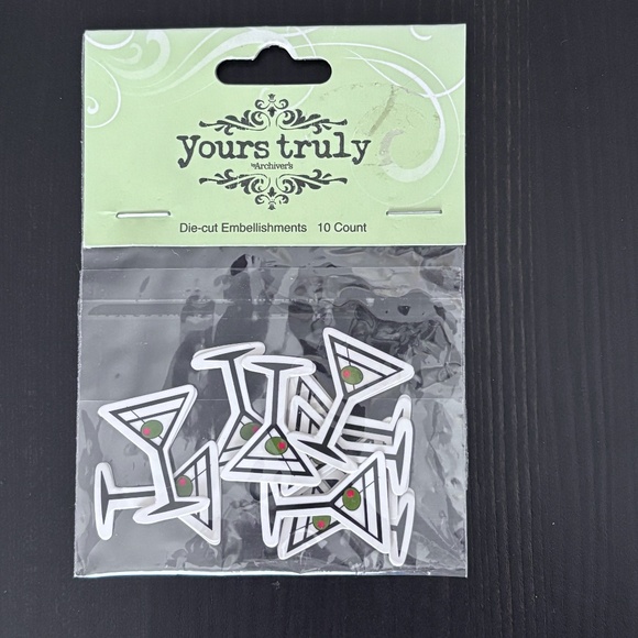 Martini Glass Die-Cut Embellishment Stickers - Picture 1 of 2